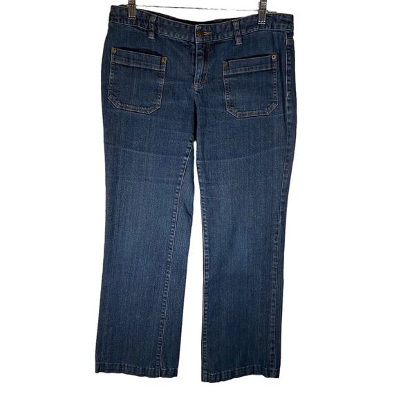 Michael Kors Straight Blue Jeans size 10‎ Chain Embellishment Retro Y2K HEMMED - Picture 1 of 12
